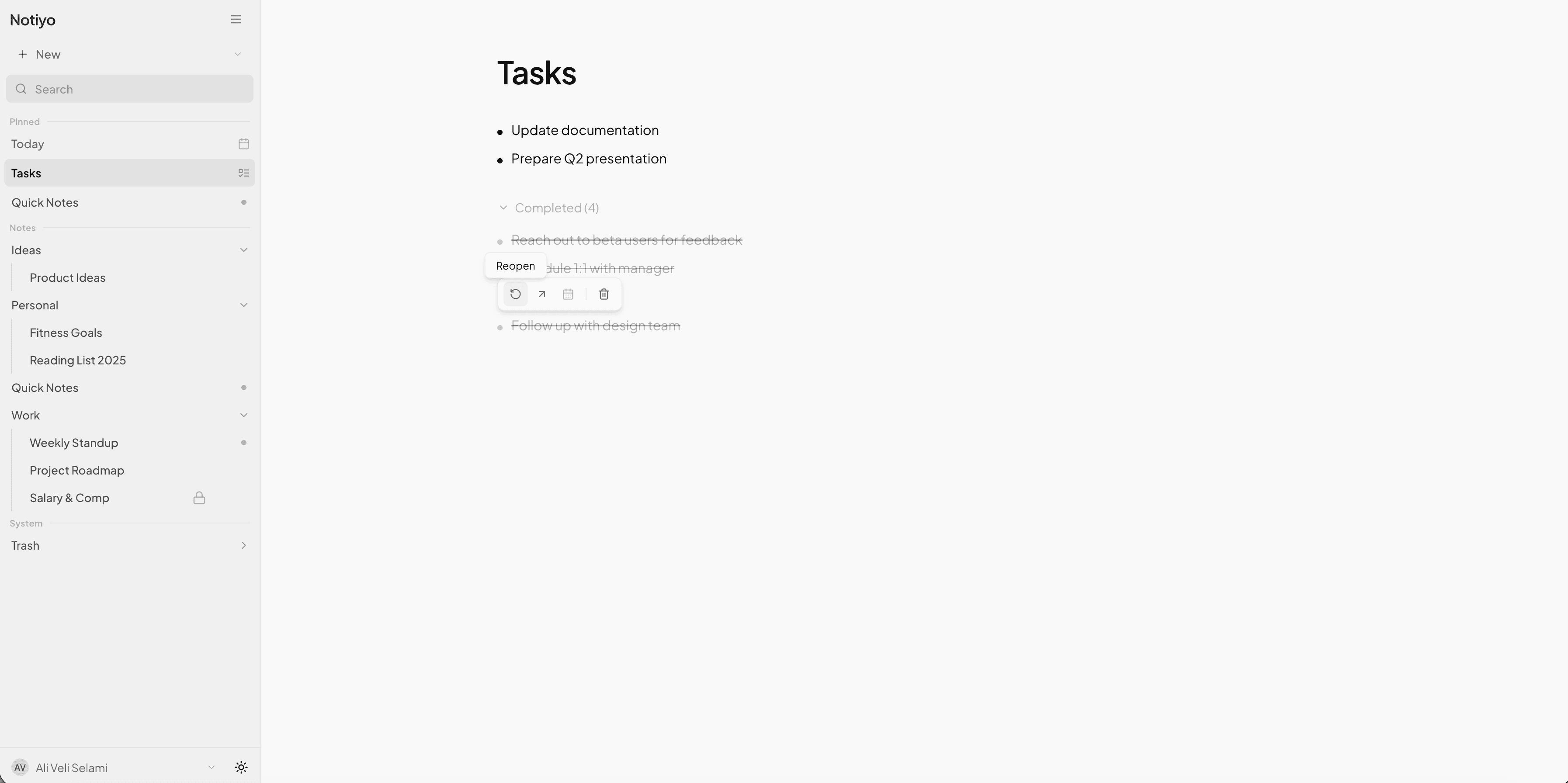 Notiyo screenshot — Task List